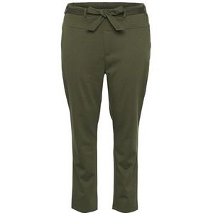 Kaffe Curve Damesbroek met taps toelopende pijpen, elastische taille, riem, Forest Night, XL/Meer