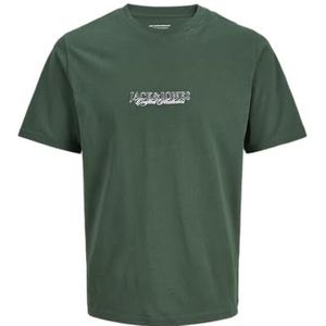 JACK & JONES Shirt 'JORBLEECKER'  donkerblauw / donkergroen / wit