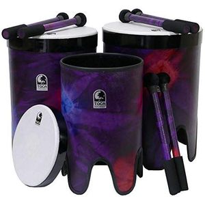 TOCA Nesting Drums Tom Tom Freestyle II Set van 3 (Weerbestendige drums, voor binnen & buiten, lichtgewicht, voor muziekonderwijs & therapie, diameter: 12""/14""/16""), Woodstock Purple