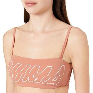 PUMA Dames Swim Women's Bandeau Bikini Top, bruin, M