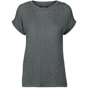 VERO MODA Dames Vmbrianna Ss O-hals Pullover Boo Rep, Balsam Green/Detail:w. Black Melange, XS