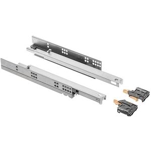GTV - Ondervloergeleiders, 1 paar ladegeleiders met softclosesysteem, zelfsluitende ladegeleiders, moderne glijbaan met demping, volledige verlenging, 500 mm, draagvermogen tot 35 kg