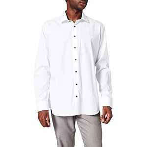 Seidensticker Businesshemd voor heren, extra slim fit, strijkvrij, Kent-kraag, lange mouwen, patchwork, 100% katoen, wit, 38