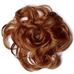 Lullabellz Premium Hair Up Scrunchie rommelig broodje, mix kastanjebruin, 6-inch lengte