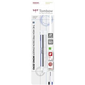 Tombow EHR-KUR MONO Zero precisiegum en navulling ronde punt, 2,3 mm diameter, wit/blauw/zwart