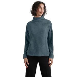 Street One Damesshirt met geribbelde structuur, Cool Vintage Green Mel., 36