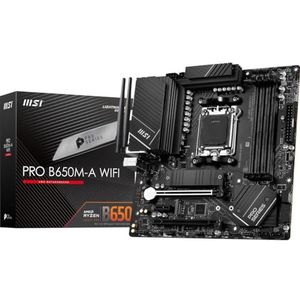 MSI PRO B650M-A WiFi ProSeries-moederbord (AMD Ryzen 9000/8000/7000-serie processoren, AM5, DDR5, PCIe 4.0, M.2, SATA 6 Gb/s, USB 3.2 Gen 2, HDMI/DP, Wi-Fi 6E, Bluetooth 5.3, 2,5 Gbps LAN, mATX)