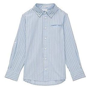 TOM TAILOR Overhemd voor jongens met strepen en borstzak, 33808-middle Blue Stripe, 128/134 cm