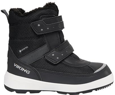Viking Spelen Reflex Warm GTX 2V sneeuwlaars, reflecterend/zwart, 3 UK Kind, Reflecterend zwart, 3 UK Child Wide