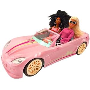 MONDO Motors - Limited Edition - Mattel Barbie Dream Car Cabrio Glamour - op afstand bestuurbare auto voor kinderen van Barbie - tweezitter - realistische details - roze - 63759