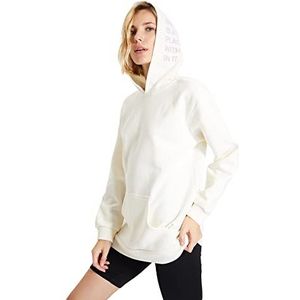 Trendyol Polyester Mix Sweatshirt - Ecru - Regular S Ecru, Ecru, S