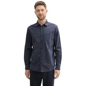 TOM TAILOR heren overhemd, 35975 - Dark Blue Small Structuur, XXL