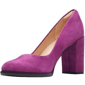 Clarks Freva85 Court Pump voor dames, paars suède, 41.5 EU