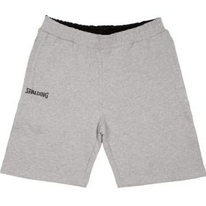 Spalding - Flow Shorts - Trainingsbroek - Grijs Melange - Sportkleding & Streetwear - Sport - 80% katoen - Maat L