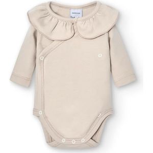 BABIDU Crossover-babybody met lange mouwen van 100% katoen met ruches kraag, babybody's voor pasgeborenen en premature baby's, zachte en hypoallergene stof, uniseks kleding voor baby's, jongens en