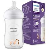 Philips Avent Natural Response-babyfles - Babymelkfles van 260 ml, BPA-vrij, voor baby's van 1 maand en ouder, met giraffemotief (model SCY903/66)