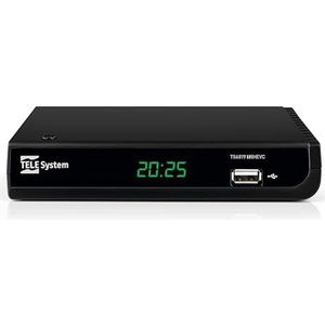 TELE System TS6819 T2HEVC HD Digitale Terrestrische Decoder, DVB-T2 HEVC 10 Bit, HDR HLG, AUTOSCAN, LCN, Media Player, EPG TV Gids, Afstandsbediening Inbegrepen, Digitale Terrestrische TV Ontvanger