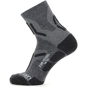 UYN Heren Trekking 2IN Merino Socks wandelkous, Mid Grey/Black, eenheidsmaat