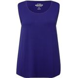 Ulla Popken - Blouseshirt - Blauw - Mouwloos - Normale Pasvorm