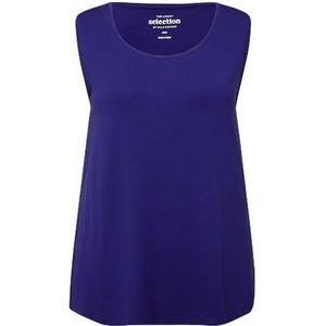 Ulla Popken - Blouseshirt - Blauw - Mouwloos - Normale Pasvorm