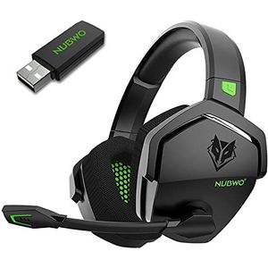 NUBWO G06 Dual Wireless Gaming Headset met Microfoon voor PS5, PS4, PC, Mobiel: 2,4 GHz Wireless + Bluetooth - 100 uur Batterij - 50 mm Drivers - Groen