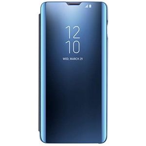 Hoesje voor Samsung Galaxy S10 Plus Cover Flip Case Clear View Flip Case (blauw)