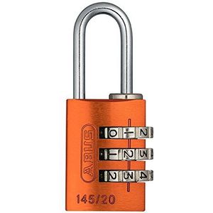 ABUS Cijferslot 145/20 oranje - kofferslot, spindslot en nog veel meer - aluminium hangslot - individueel instelbare cijfercode - ABUS-veiligheidsniveau 3