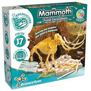Science4you - Mamut fossielen opgravingen - dinosaurussen voor kinderen van 6+ jaar - graaf 17 fossielen met dit archeologiespel, paleontologieset, wetenschap en speelgoed voor kinderen +6 jaar