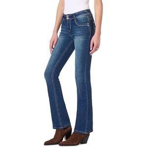 WallFlower Women's Luscious Curvy Bootcut Mid-Rise Insta Stretch Juniors Jeans (Standard and Plus), Twinkle, 1 Short