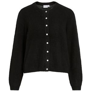 Vilory O-Neck L/S Gebreide Cardigan-Noos, zwart beauty, L