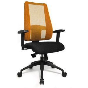 Topstar LT20BTW504 bureaustoel Lady Sitness Deluxe inclusief in hoogte verstelbare armleuningen (zwart/zwart/oranje)