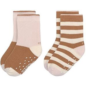 L�ÄSSIG Unisex kinderen anti-slip sokken set van 2 / roze karamel maat 23-26, Roze karamel, 23/26 EU