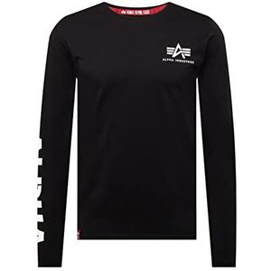 Alpha Industries Mouwprint Zware LS Lange Mouw voor Heren Black