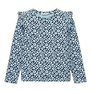 TOM TAILOR T-shirt met lange mouwen voor meisjes, 34003 - Blue Leo Flower Print, 92/98 cm