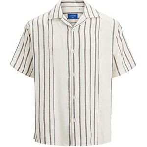 JACK & JONES Jorcabana Stripe Shirt Ss Ln Herenoverhemd, bruin (chestnut), M