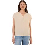 Blouse - Pearl Beige - Met Gesplitste Halslijn en Knoopsluiting