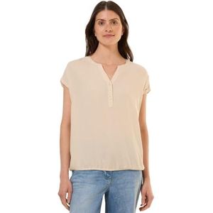 Blouse - Pearl Beige - Met Gesplitste Halslijn en Knoopsluiting