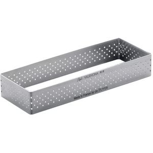 DE BUYER Taartring, geperforeerd, rechthoekig, 25,4 x 8,1 x 2 cm, perfect voor het bakken van mooi knapperige taartjes, eenvoudig te gebruiken en te reinigen, gemaakt in Frankrijk