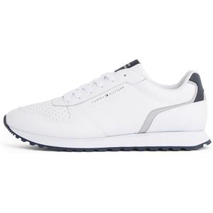 Tommy Hilfiger Heren nieuwe Runner EVA Mix LTH vlag FM0FM05453 Sneakers, wit, 10 UK, Wit, 44 EU