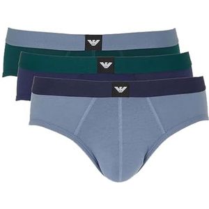 EMPORIO ARMANI Heren Essential LOGOLABEL 3-Pack Brief, Groen, M, Groen, M