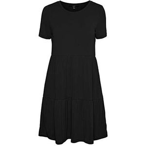 VERO MODA Filli Calia Smock Dress met korte mouwen, zwart, L