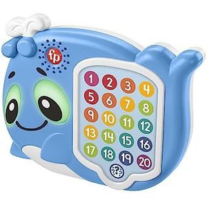 Fisher-Price HJR75 - BlinkiLinkis Quiz Whale, interactief educatief speelgoed met muziek, lichten, melodieën en zinnen, babyspeelgoed voor kinderen vanaf 18 maanden, veelkleurig