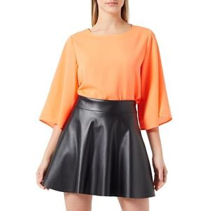 Noisy may Dames Nmandy Pu Hw Flared Skirt WVN Noos Rok, zwart, XS