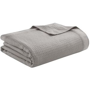 Madison Park Lichtgewicht hoes voor alle seizoenen, voor bed, bank en bank, Egyptisch katoen, grijs, kingsize (274 x 229 cm)