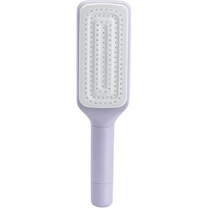 Zelfreinigende haarborstel met intrekbare borstelharen, roterende en masserende telescopische kam