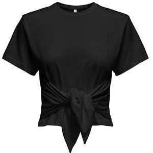 ONLY Dames Onlwill Life S/S Tie Top JRS, zwart, XS