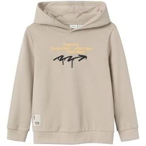 NAME IT Nkmbrosan Ls Sweat Wh Unb Hoodie voor jongens, Pure kasjmier, 146/152 cm