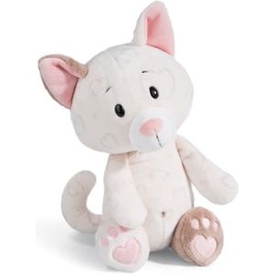 Zachte knuffel Liefdeskat schattig 35cm wit - Duurzaam zacht speelgoed gemaakt van zachte pluche, schattig zacht speelgoed om mee te knuffelen en te spelen, geweldig geschenkidee