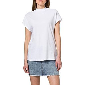 Urban Classics Dames T-Shirt Dames Oversized Cut On Sleeve Viscose Tee, Bovendeel voor vrouwen in oversized look in zwart of wit, maten XS - 5XL, wit, S