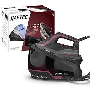 Imetec Onda P2 strijkijzer, stoomgenerator, gepatenteerde golfplaat, 2400 W, stoomstoot 300 g, tank 2,5 l, 3 antikalkfilters met zilverionen, No-Stop-technologie Vapor